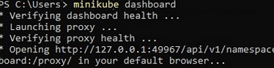 start minikube dashboard
