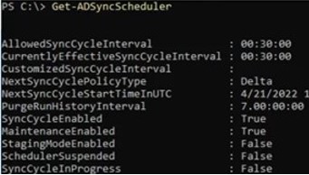 GetADSyncSheduler: view AAD connector sync settings with powershell