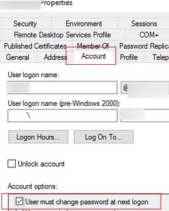 change password at next logon prevents password sync
