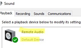 play sound on remote audio device in windows rdp