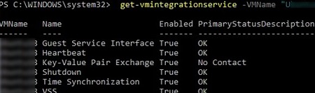 Get-VMIntegrationService status with powershell