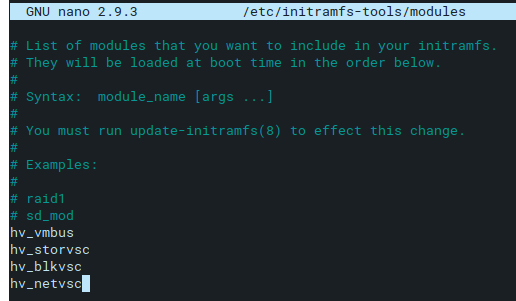 add hyper-v Linux Integration Services into initramfs-tools on ubuntu