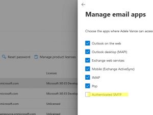 enable smtp basic auth for microsoft365 user