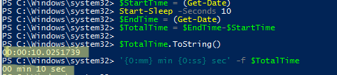 Script Execution Time in Powershell 