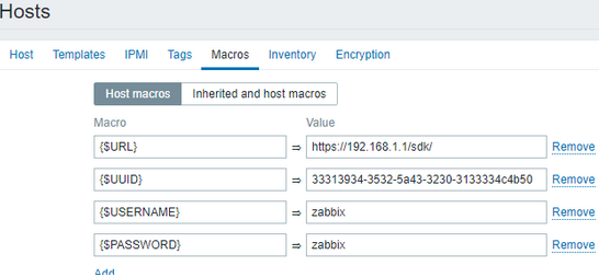 add vmware esxi host to zabbix