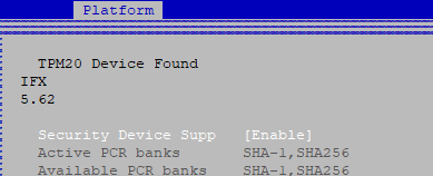 BIOS TPM 2.0 Device Found