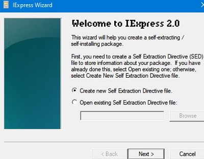 run iexpress wizard windows