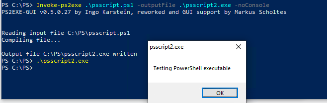 Converting a PowerShell (PS1) Script to an EXE File