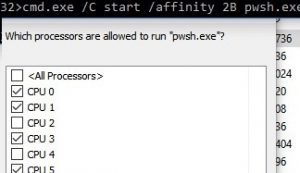 start affinity process with start command