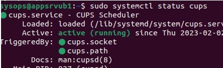 check cups service is installed on linux