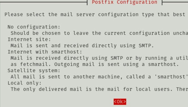 install and configure postfix