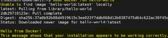 testing docker with hello-world container