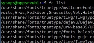 linux: list installed fonts
