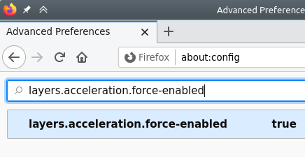 Screen tearing when scrolling in Firefox layers.acceleration.force-enabled 