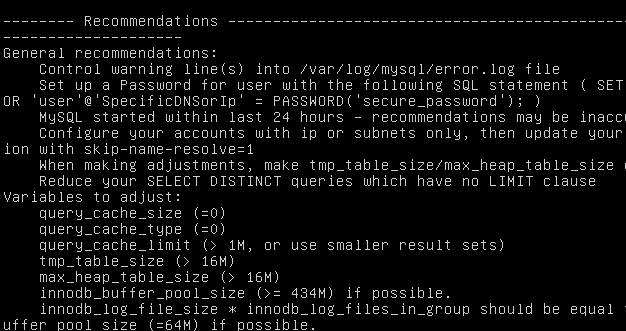 mysql and mariadb initial configuration options