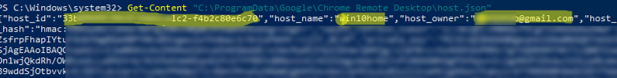 Chrome Remote Desktop configuration file host.json