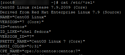 cat /etc/*rel* - get linux version on rhel-like distros