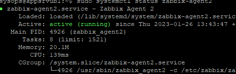check zabbix-agent2 status