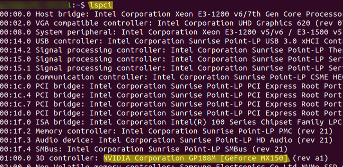 lspci check for nvdia hardware