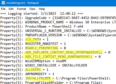 Get MSI Package Parameters for Silent Installation