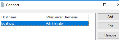 connect hmailserver console