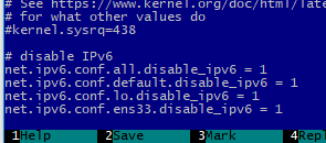 disable ipv6 in sysctl.conf