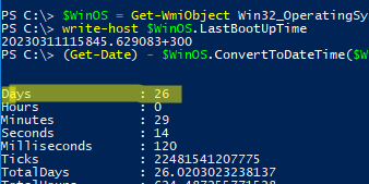 Check Windows Host Uptime with PowerShell