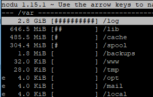 ncdu - check disk space usage in linux