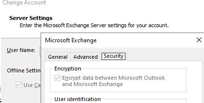 Disable RPC encryption in Outlook