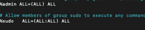 /etc/sudoers - allow to run sudo command
