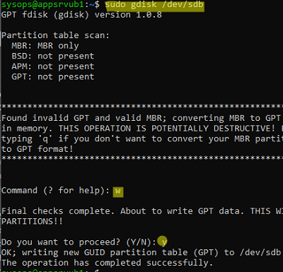 fdisk: convert mbr to gpt