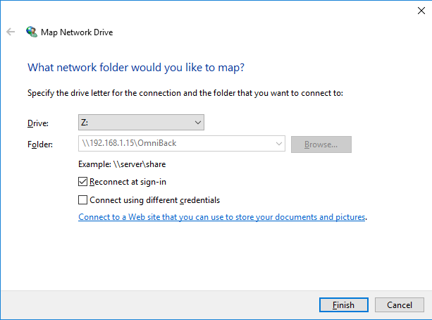 Map network drive from File Explorer