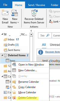 Cleanup calendar in Outlook