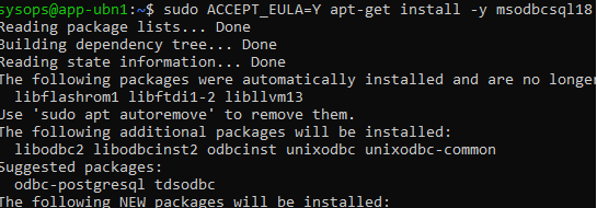 Install Microsoft ODBC 18 driver on Ubuntu Linux