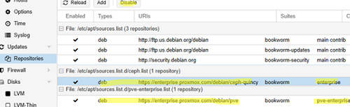 proxmox disable enterprise repository