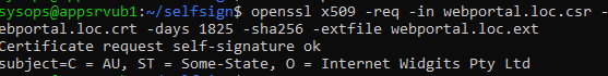 openssl - sign a certificate signing request