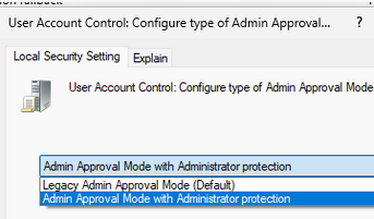 GPO: User Account Control: Configure Type of Admin Approval Mode 