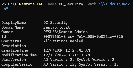 Restore-GPO - PowerShell