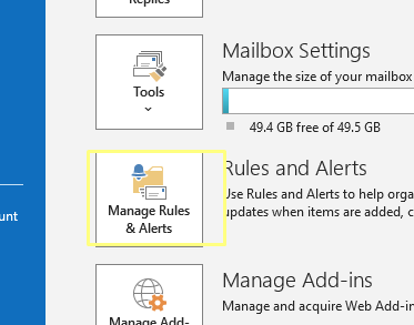 Create Outlook rule