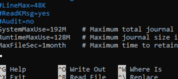 Configure systemd (journald) log size in Linux